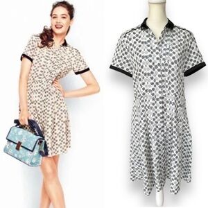 New Jason Wu For Target Black & White Bicycle Wheel Print Skater Dress | Medium